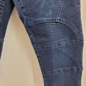 MB Design Pants Women's 32 x 29 Blue Moto Slim Skinny ankle Jeans Rocker Stretch